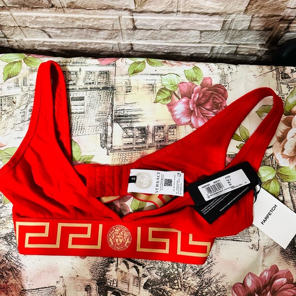 Versace Red Greca Border Bra sz 2 NWT - Picture 7 of 7